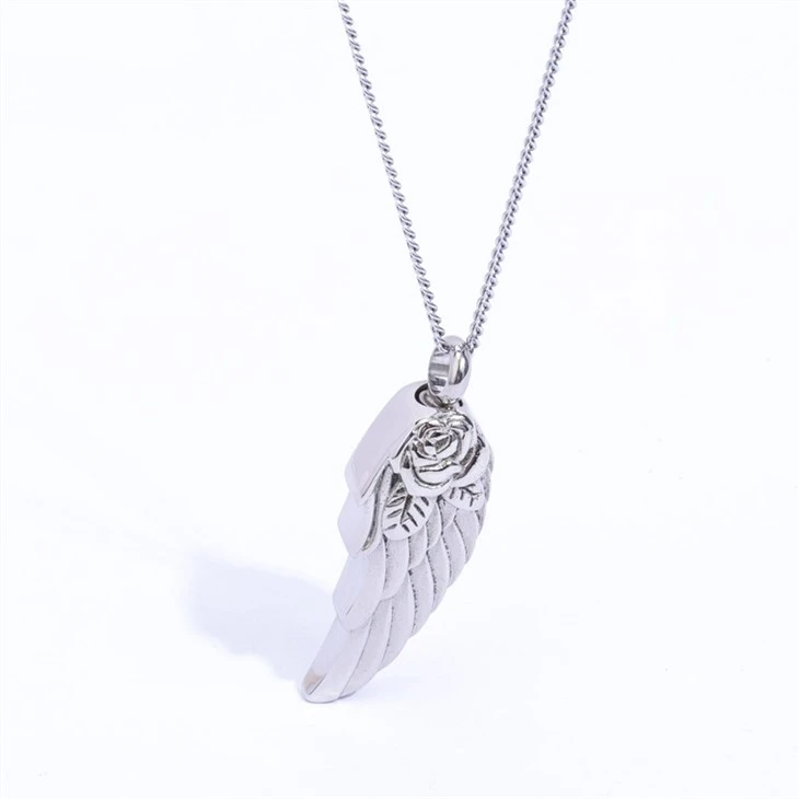 angel wing cremation pendant