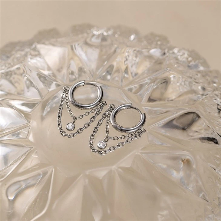 Modern Layer Chain Hoops price