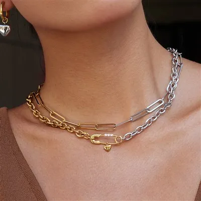 Ogrlica sa lančićem Heart Charm spajalica