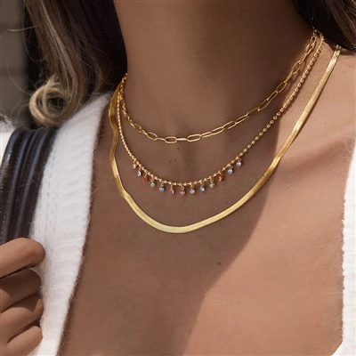 Multicolor Teardrop CZ Drop Ogrlica