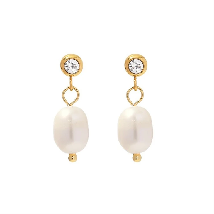 Stud Link Elegant Pearl Drops