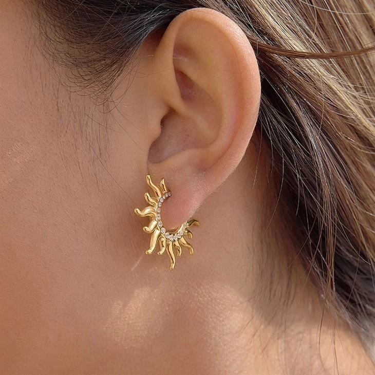 Sunburst Zircon Huggie Earrings best