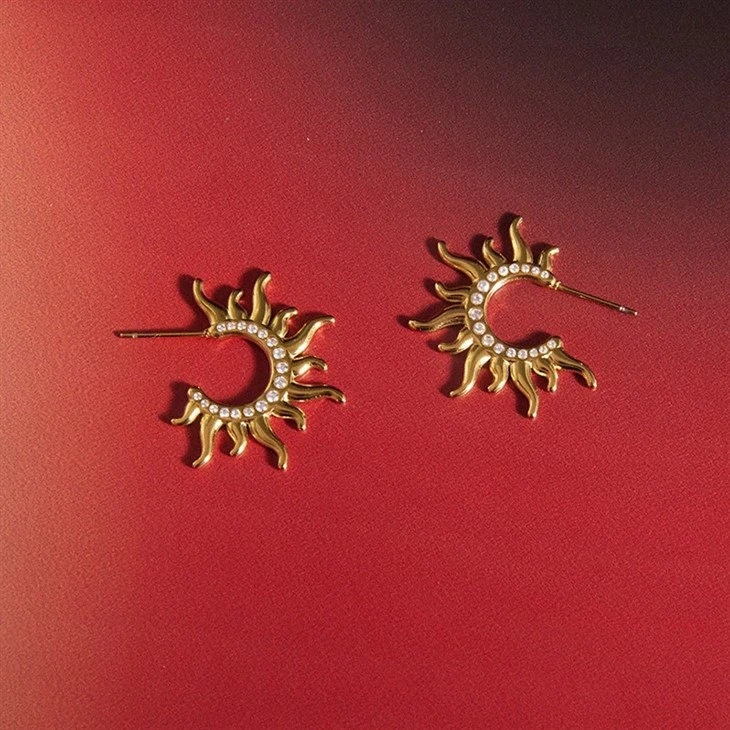 Sunburst Zircon Huggie Earrings price