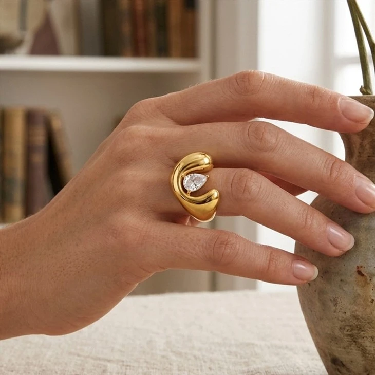 Thick Teardrop Cuff Ring best